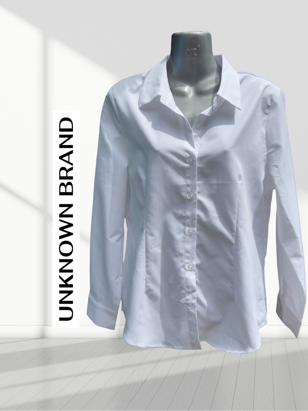 Classic White Button-Up Blouse Long Sleeve Career Office Shirt Women’s Small